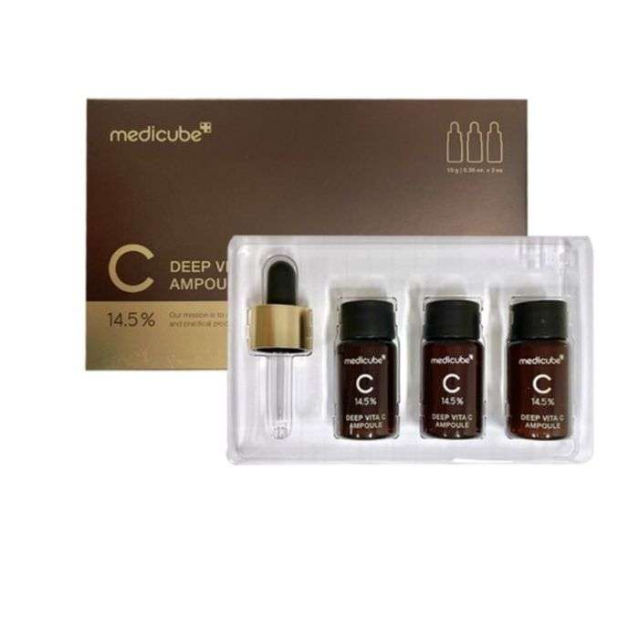 أمبولات فيتامين سي المركزة من ميديكيوب - MEDICUBE DEEP VITA C 3 AMPOULES 10G - beauty - maghribiaأمبولات فيتامين سي المركزة من ميديكيوب - MEDICUBE DEEP VITA C 3 AMPOULES 10G